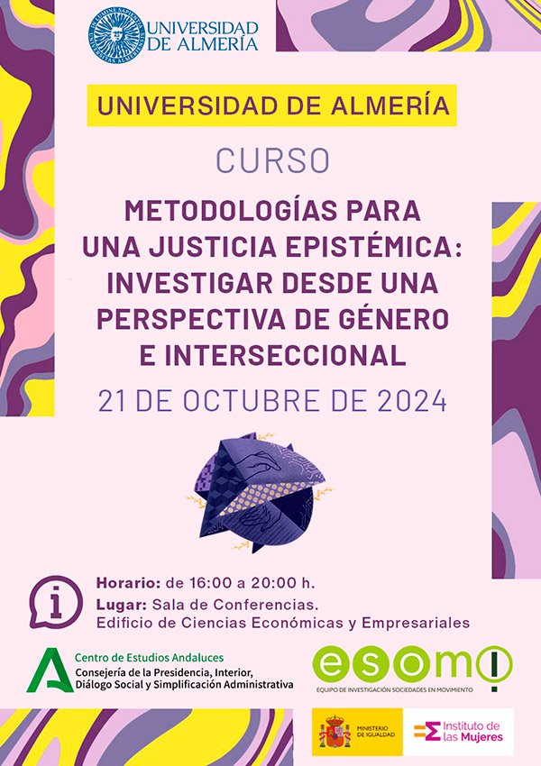 Tecnocare Curso: Metodologías para una justicia epistémica: investigar desde una perspectiva de género e interseccional. 21 de octubre de 2024