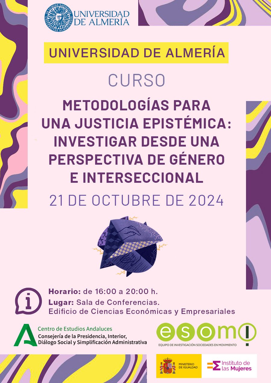 Tecnocare Curso: Metodologías para una justicia epistémica: investigar desde una perspectiva de género e interseccional. 21 de octubre de 2024