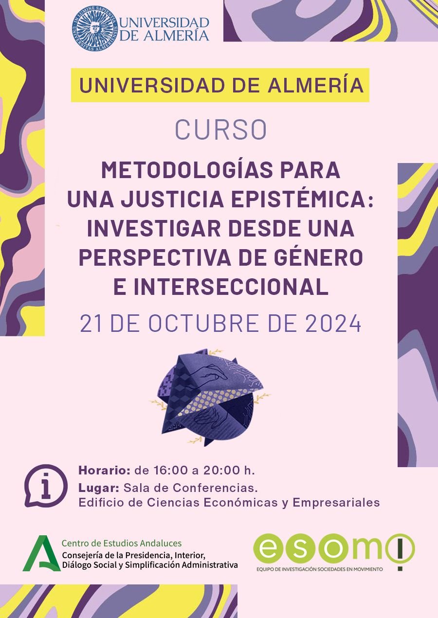 Tecnocare Curso: Metodologías para una justicia epistémica: investigar desde una perspectiva de género e interseccional. 21 de octubre de 2024